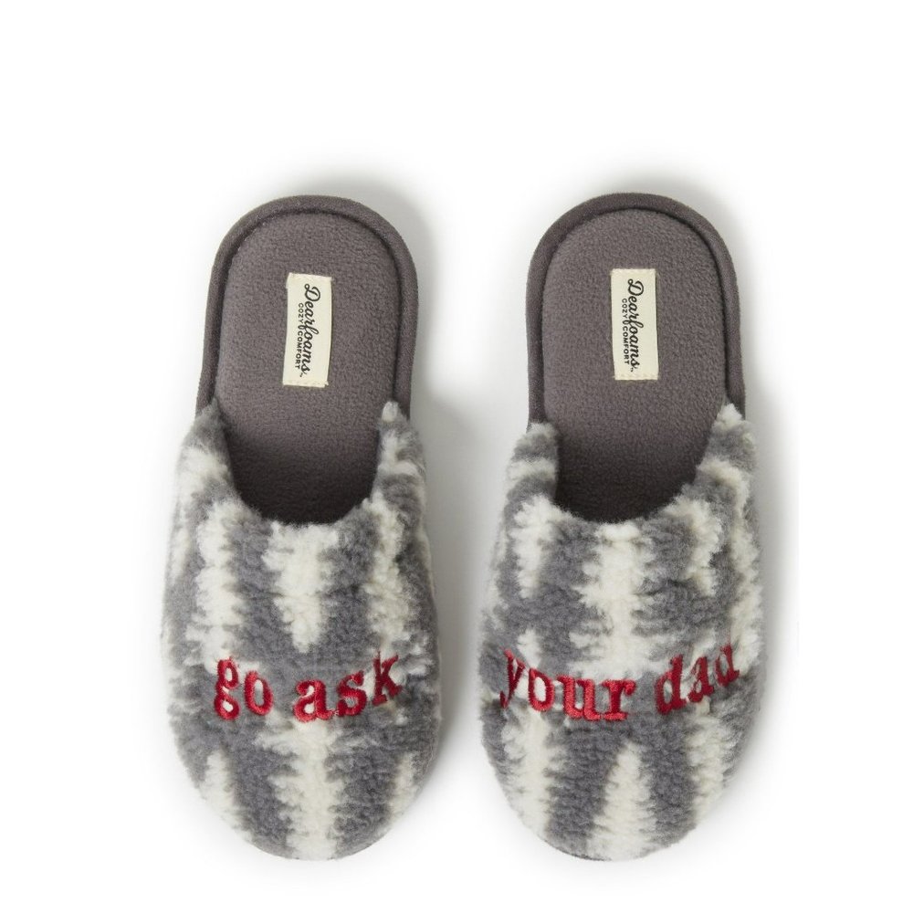 Dearfoams Cozy Comfort Women's Ask Dad Slippers/Outdoor Outsoles Offer Extra Sup